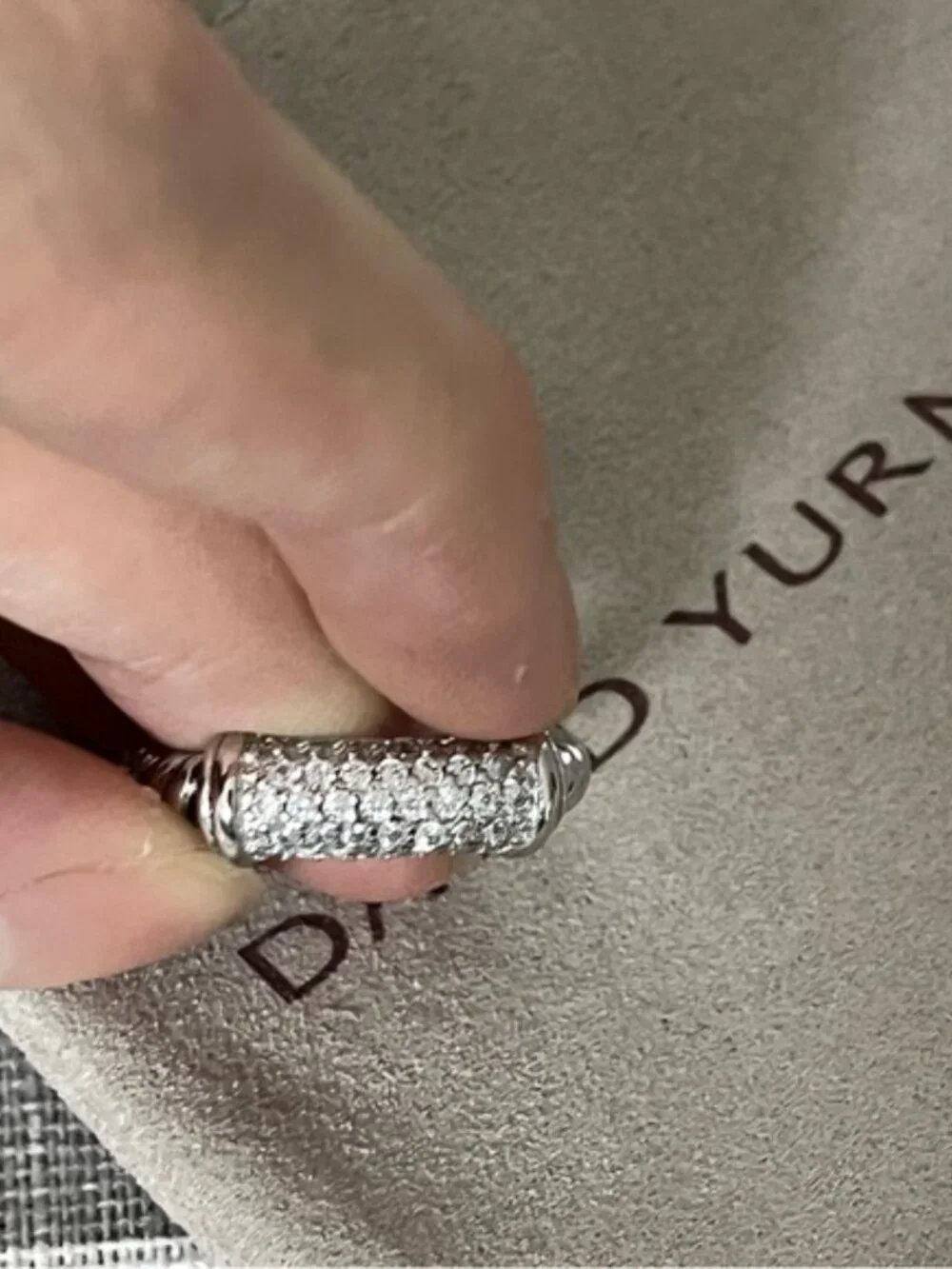 ✨ David Yurman Silver Pavé Diamond Cable Ring ✨